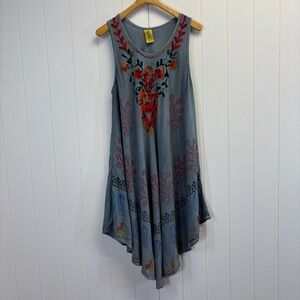 Pineapple Womens Boho Festival Embroidered Dress Free Size Beach Hippie Summer